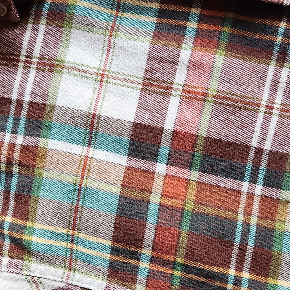 Eddie Bauer mens flannel button down plaid shirt size medium - Picture 4 of 9